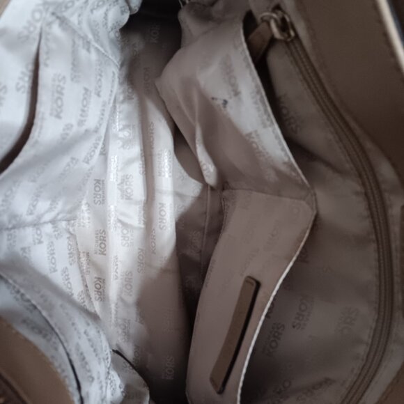 Michael Kors Kellen Medium Saffiano Leather Satchel Tote Bag Dark khaki - Picture 4 of 8